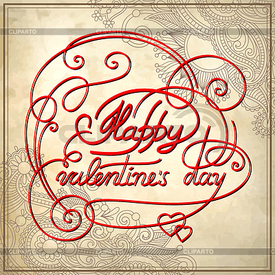 Hand lettering Inschrift - Happy Valentines Day, | Stock Vektorgrafik |ID 3654178
