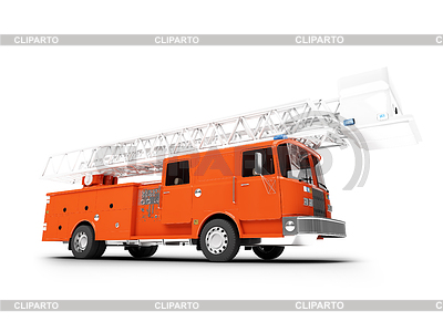 Firetruck длинный вид спереди | Иллюстрация большого размера |ID 3529855