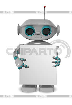 Robot con el cartel | Ilustración de alta resolución |ID 3485379