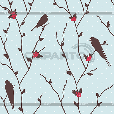 Feliz tarjeta de Navidad con los pájaros | Ilustración vectorial de stock |ID 3480410