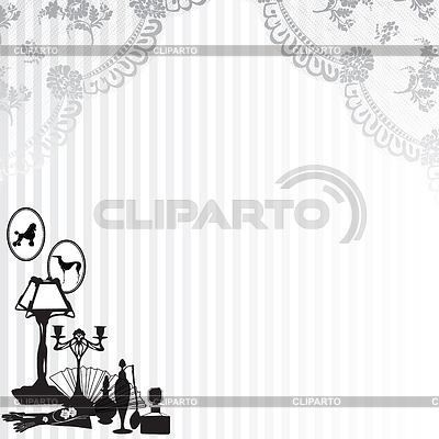 Fondo retro con encajes y objetos | Ilustración vectorial de stock |ID 3413241