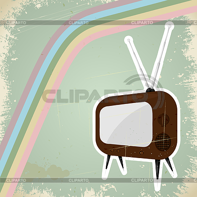 Weinlesepostkarte mit einem alten TV. | Stock Vektorgrafik |ID 3441433