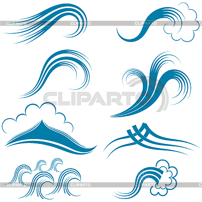 Conjunto de símbolos de onda. | Ilustración vectorial de stock |ID 3451567