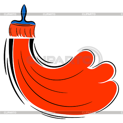 Brush and red paint. | Stock Vector Graphics |ID 3467323