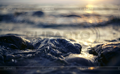 Patches of light of sunset sun on waves | High resolution stock photo |ID 6325028