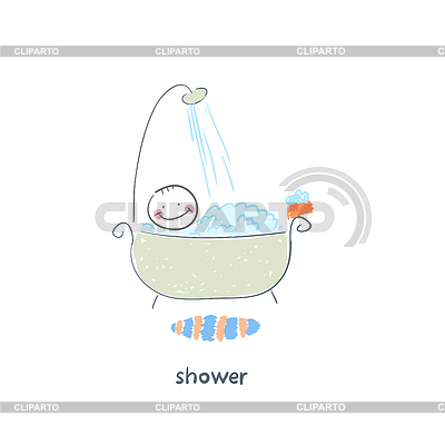 Man nimmt Dusche. | Stock Vektorgrafik |ID 3603488