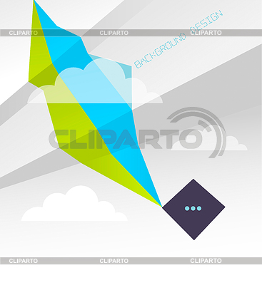 Fondo geométrico con nubes | Ilustración vectorial de stock |ID 3671805