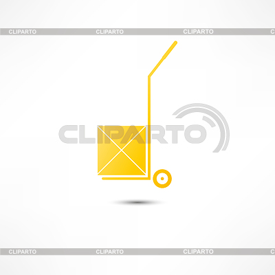 Mano camión con caja de cartón | Ilustración vectorial de stock |ID 3673850