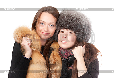 Две привлекательные женщины одеты для зимы | Фото большого размера |ID 3446165
