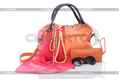 Mujer bolsa con accesorios | Foto de alta resolución |ID 3450613