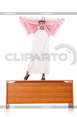 Arab man sitting at his desk | High resolution stock photo |ID 3664349