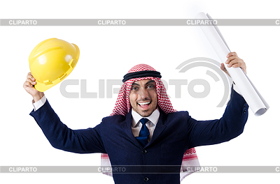 Arab engineer with drawings | High resolution stock photo |ID 3677828