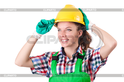 Mujer constructor en blanco | Foto de alta resolución |ID 3693628