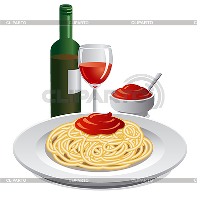 Spaghett y la salsa | Ilustración de alta resolución |ID 5651770