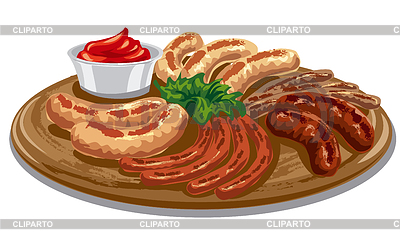 Grilled roasted sausages | High resolution stock illustration |ID 5816847
