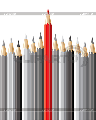 Lápices, concepto de liderazgo | Ilustración vectorial de stock |ID 3686820