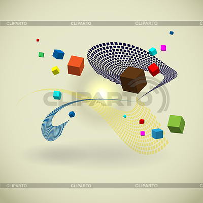 Cubos Flying abstracción | Ilustración vectorial de stock |ID 3436672