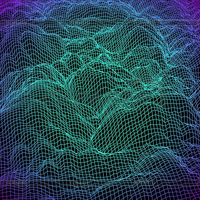 Paisaje digital con montañas o nubes hechas de | Ilustración vectorial de stock |ID 7010454