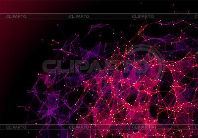 Cuadrícula triangular roja en estilo de tecnología futurista | Ilustración vectorial de stock |ID 7192303