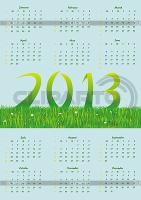 Original calendar on green background | Stock Vector Graphics |ID 3485516