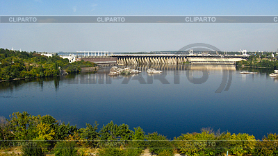 View on hydropower station in Zaporozhye | High resolution stock photo |ID 3475352