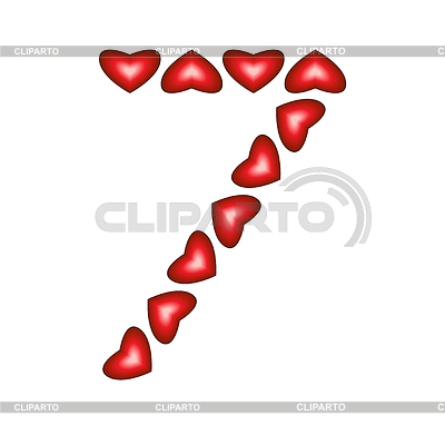 Number 7 made of hearts | Stock Vector Graphics |ID 3467849