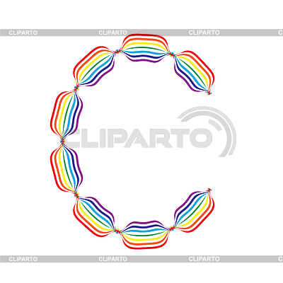 Letra C hecha en colores del arco iris | Ilustración vectorial de stock |ID 3467885