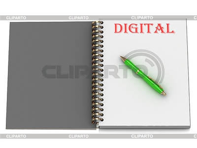 Inscripción digital en la página notebook | Ilustración de alta resolución |ID 3484675