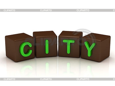 CITY inscription bright green letters | High resolution stock illustration |ID 3490217