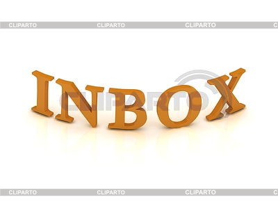 INBOX sign with orange letters | High resolution stock illustration |ID 3490365