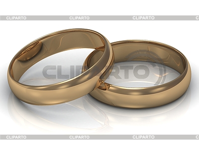 Gold wedding ring is on other gold ring | High resolution stock illustration |ID 3528957
