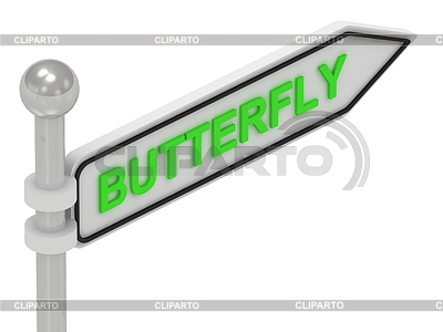 BUTTERFLY word on arrow pointer | High resolution stock illustration |ID 3595892