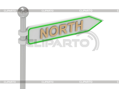 Representación 3D de signo de oro NORTE | Ilustración de alta resolución |ID 3595928