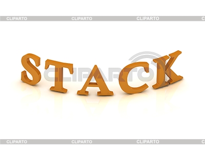 STACK знаком с оранжевыми буквами | Иллюстрация большого размера |ID 3600617