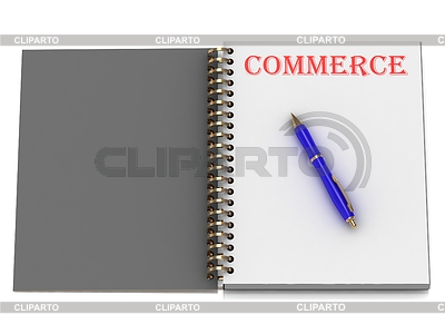 COMMERCE word on notebook page | High resolution stock illustration |ID 3600843