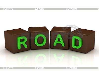 CARRETERA inscripción verdes brillantes letras | Ilustración de alta resolución |ID 3601379