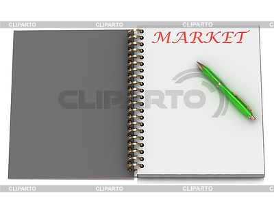 MARKET word on notebook page | High resolution stock illustration |ID 3601664