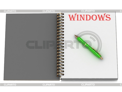 WINDOWS надпись на странице записной книжки | Иллюстрация большого размера |ID 3602447