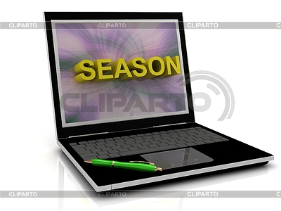 SEASON message on laptop screen | High resolution stock illustration |ID 3602518