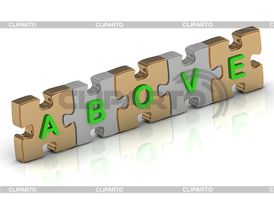 ABOVE word of gold puzzle | High resolution stock illustration |ID 3602552
