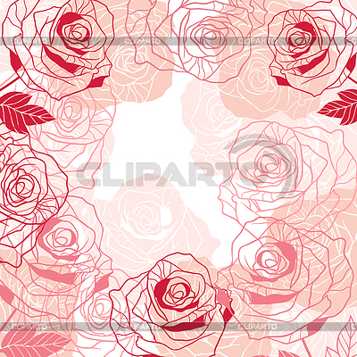 Fondo floral con rosas de color rosa. | Ilustración vectorial de stock |ID 3503388