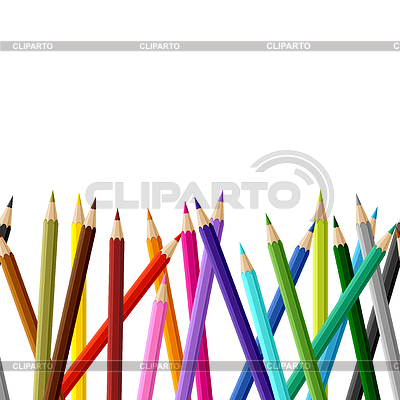 Fondo con lápices de colores. patrón transparente | Ilustración vectorial de stock |ID 3508113