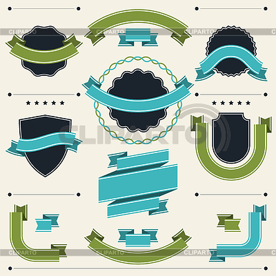 Set of retro badges, labels, ribbons and design | Stock Vector Graphics |ID 3588879