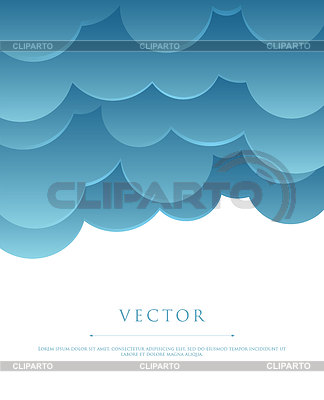 Estilizada cielo con nubes | Ilustración vectorial de stock |ID 3489680