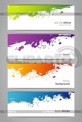 Juego de pegatinas de colores con splash | Ilustración vectorial de stock |ID 3506156