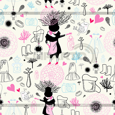 Texture of the girls and the girls' things | High resolution stock illustration |ID 3540256
