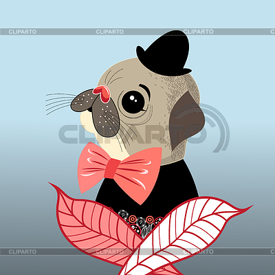 Portrait of dog hipster | Stock Vector Graphics |ID 5984285