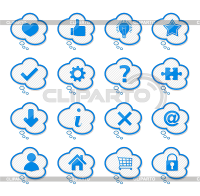 Speech Bubbles con iconos | Ilustración vectorial de stock |ID 3527497