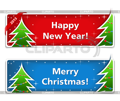 Año Nuevo y Navidad pancartas | Ilustración vectorial de stock |ID 3535857