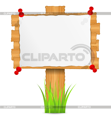 Tabla de madera con papel | Ilustración vectorial de stock |ID 3584816